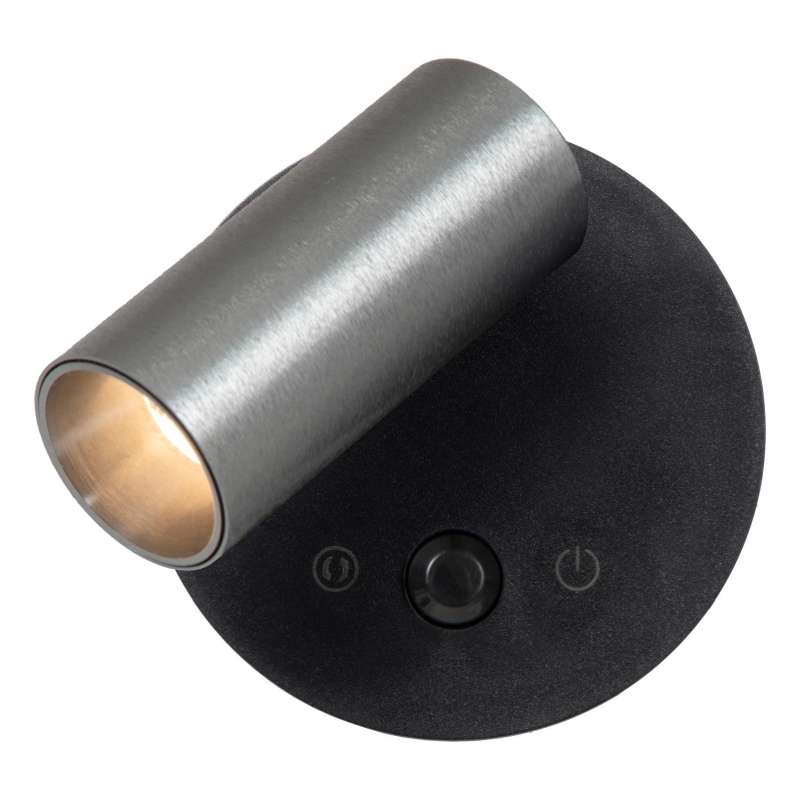 Lucide TONI - Rechargeable Wall spotlight / Wall light - Battery pack - Ø 8,1 cm - LED Dim. - CCT - 1x2W 2700K/4000K - Motion Sensor (deactivatable) - Magnetic - Grey iron